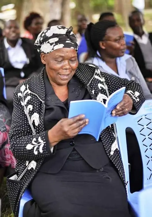 A woman reading the Bible